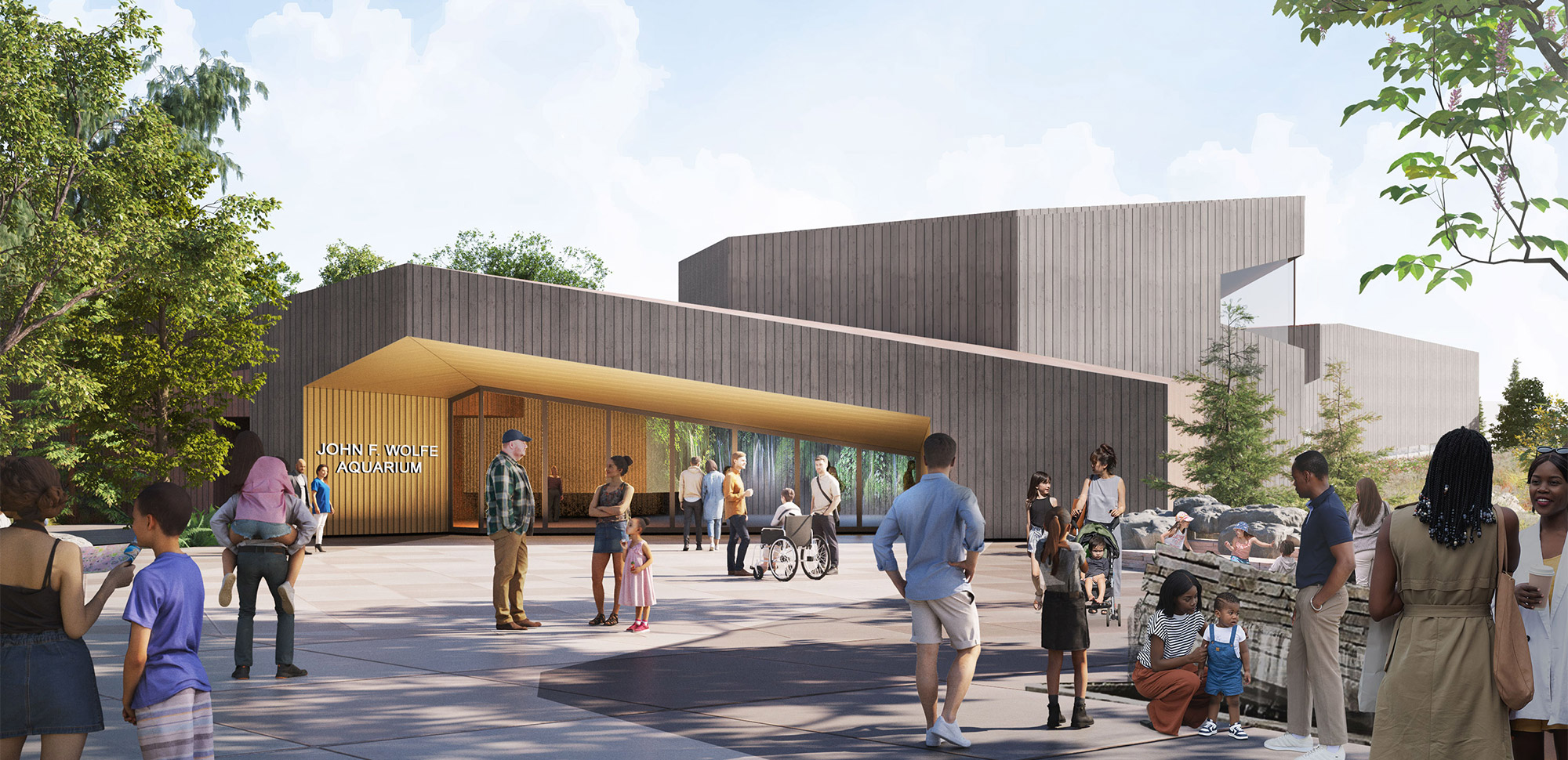 Rendering of aquarium entrance