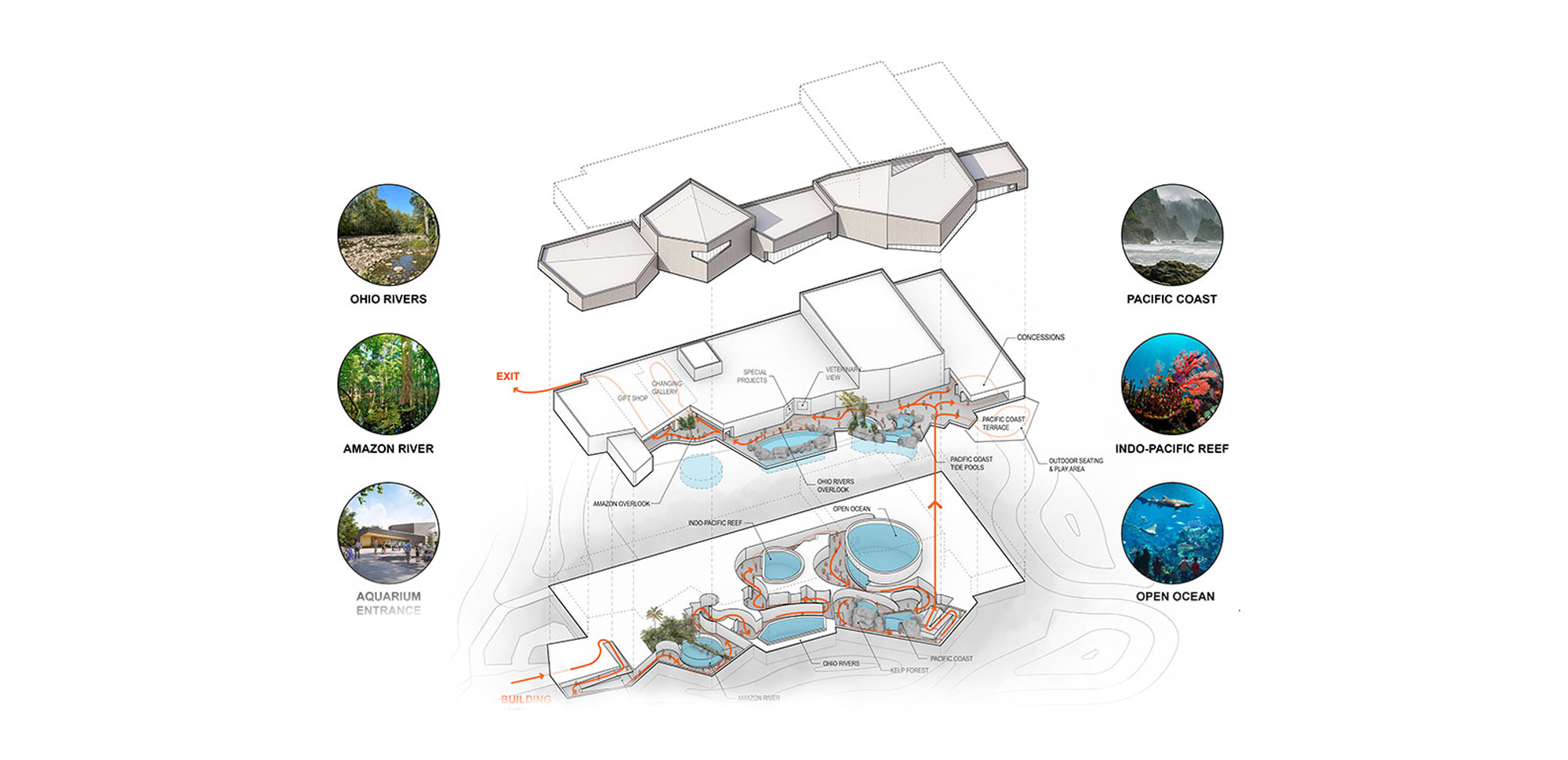 Rendering of aquarium floor plan