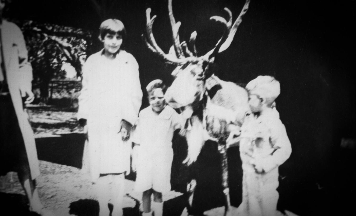 children and reindeer